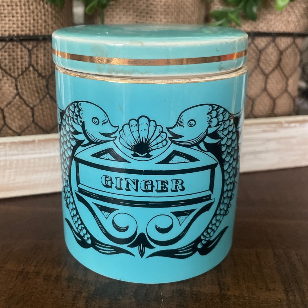 RARE Vintage Blue DOLPHIN Portmeirion Pottery Jar/ Lid S. Williams-Ellis England